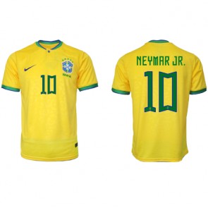 Brasilien Neymar Jr #10 Hemmatröja VM 2022 Kortärmad